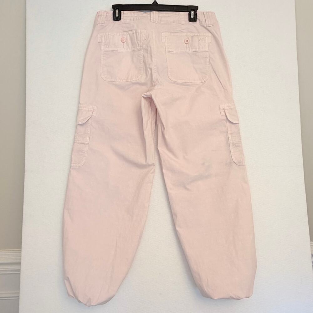 American Eagle Womens 8 Pink Barrel Leg Cargo Pants Utility Stretch Fall
